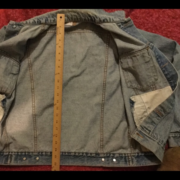 🎆 Denim Vintage Distressed Jean Jacket Boho UNISEX - Picture 4 of 16